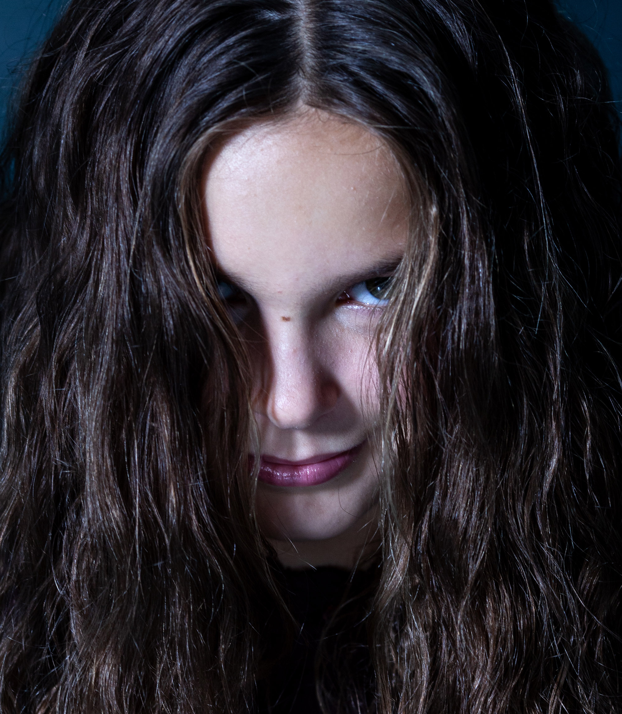 Dark character portrait of a young actor photographed by Chris Barroccu